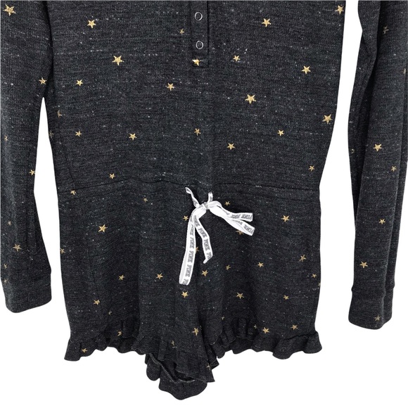 Medium Victoria's Secret Pink Gold Star Long Sleeve Shorts Romper Pajama… - Picture 7 of 13